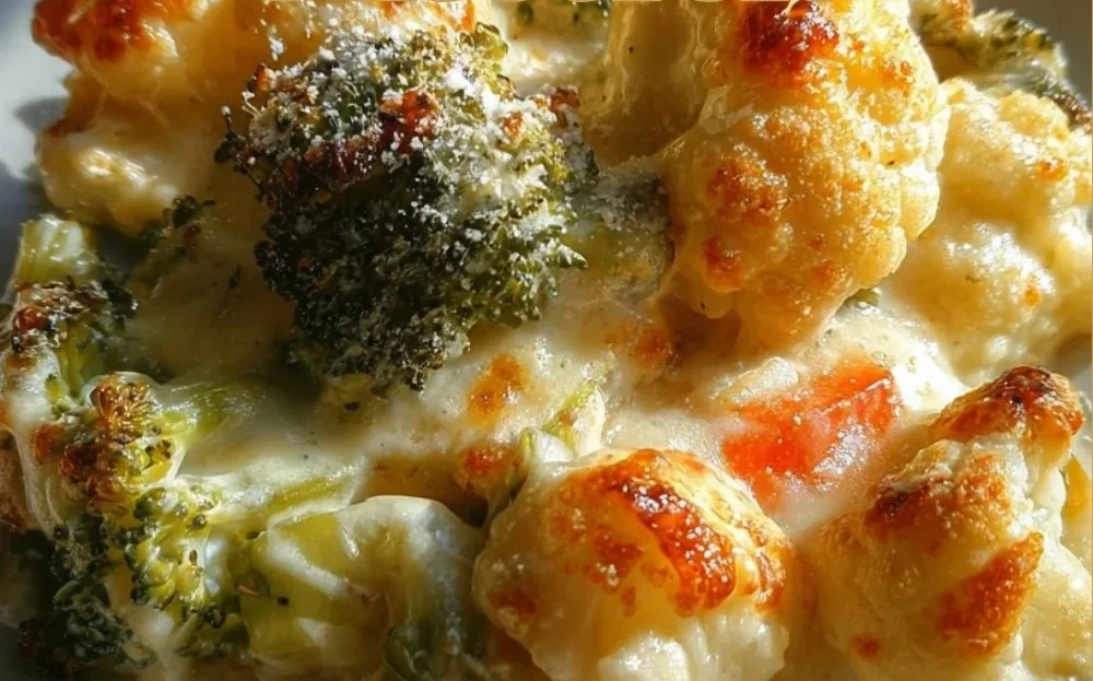 Creamy winter vegetable casserole featuring seasonal veggies and a rich sauce.