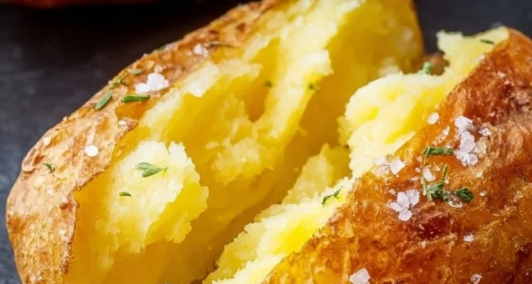 Golden, crispy air fryer baked potatoes with toppings on a plate