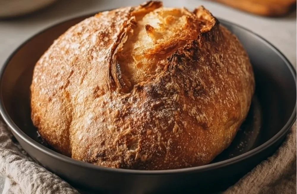 Freshly baked Air Fryer Bread ready in 30 minutes