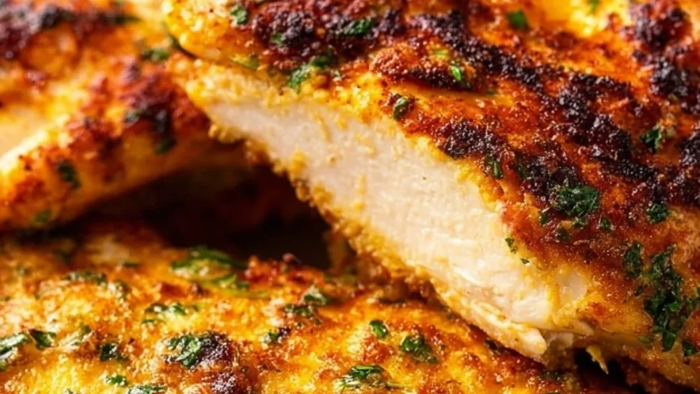 Juicy air fryer chicken breasts cooked to perfection
