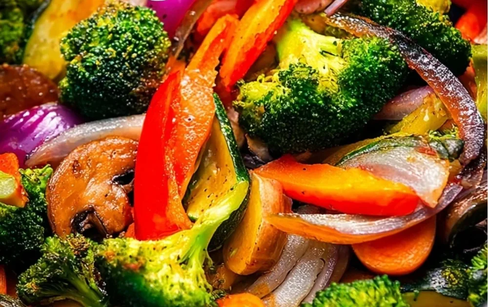 Deliciously cooked air fryer vegetables in a bowl, showcasing vibrant colors and textures.