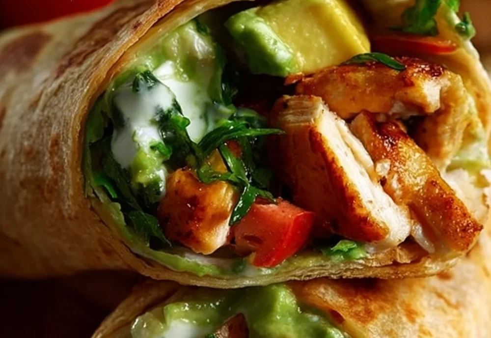 Delicious Chicken Avocado Wrap with fresh ingredients
