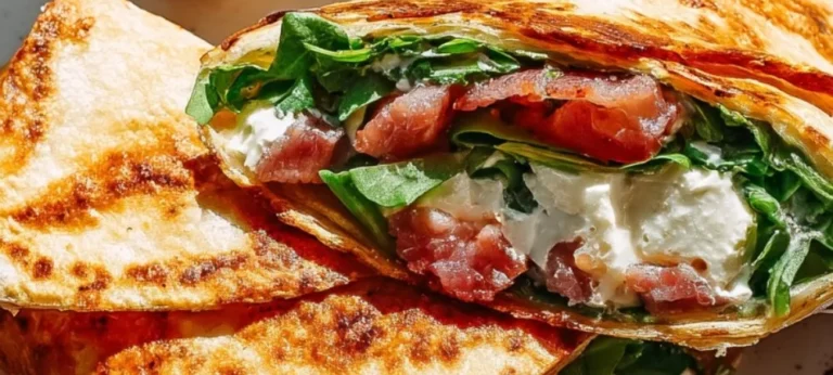 Healthy cottage cheese wraps filled with fresh vegetables and spices.