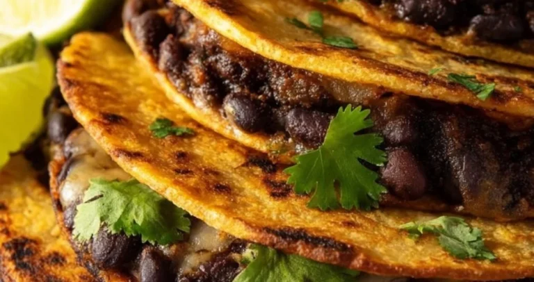 Crispy black bean tacos served with fresh toppings and garnishes