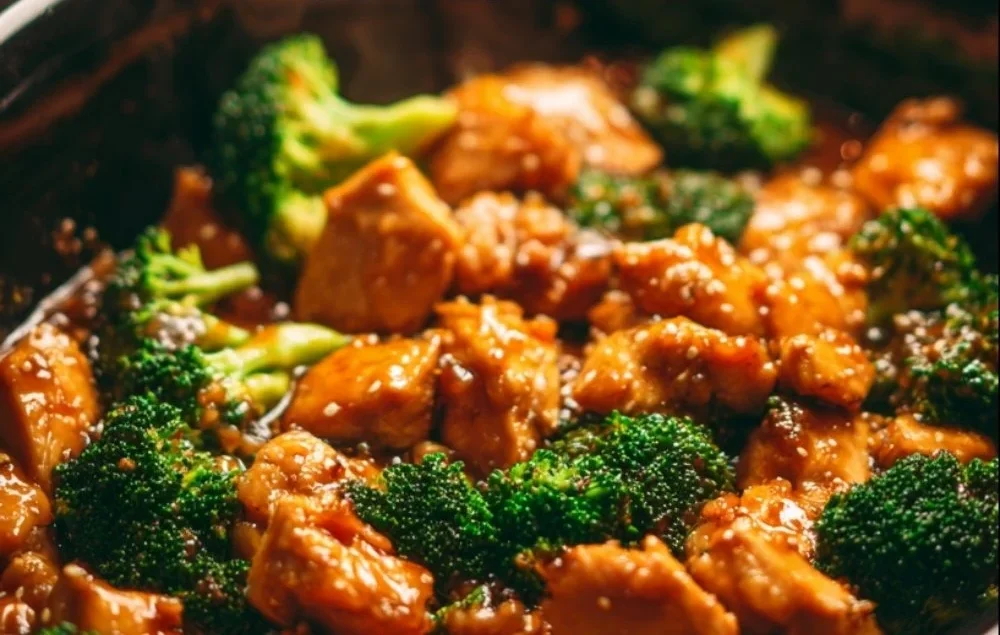 Slow Cooker Teriyaki Chicken recipe with vibrant vegetables and savory sauce