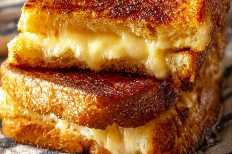 Delicious easy air fryer grilled cheese sandwich with melted cheese
