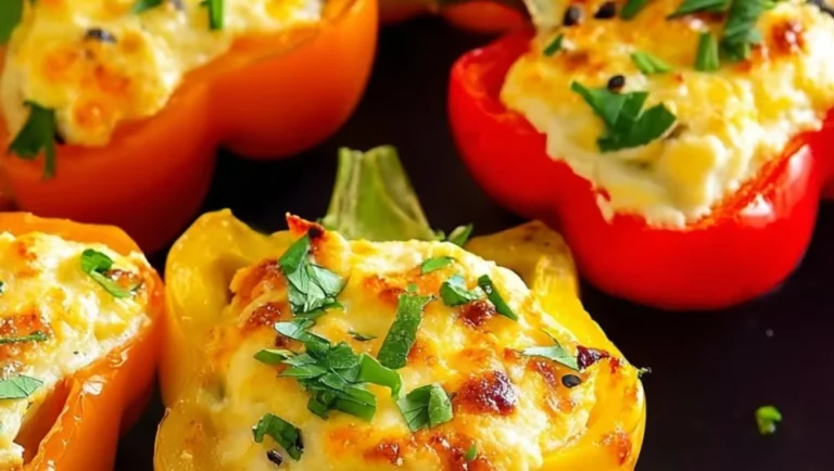 Easy cheese stuffed peppers filled with everything bagel seasoning and cheese