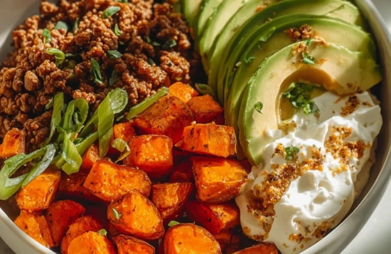 Delicious Ground Beef Hot Honey Bowl with spicy and sweet flavors