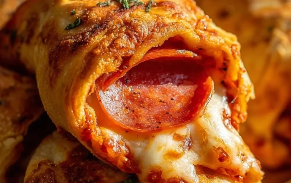 High protein pepperoni pizza rolls on a plate, ready to enjoy.
