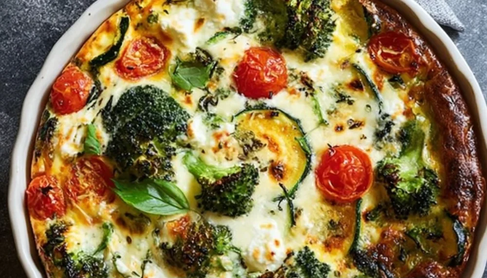 High-protein veggie bake with cottage cheese served on a plate