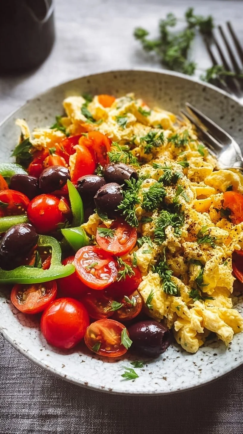 Delicious homemade Mediterranean breakfast bowls with fresh ingredients