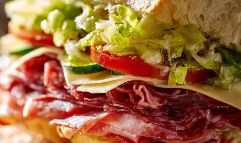 Italian Grinder Salad Sandwich with fresh vegetables and savory dressing