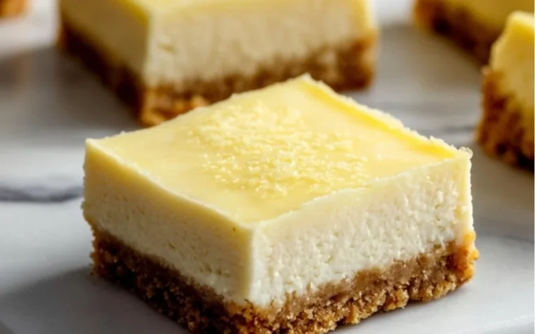 Delicious Lemon Cheesecake Protein Bars with a creamy texture