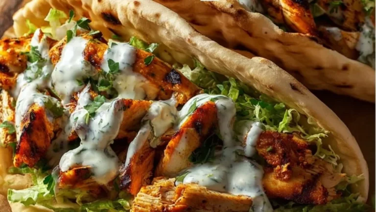 Sheet Pan Chicken Pitas topped with Herby Ranch dressing