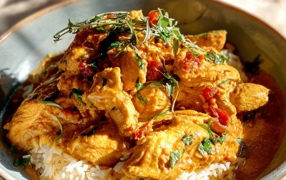 Whole30 Marry Me Chicken with creamy sauce and fresh herbs served on a plate