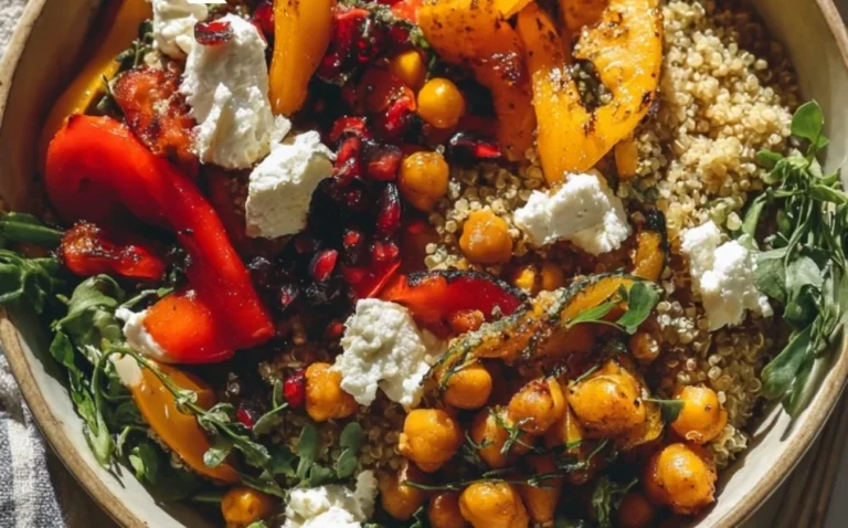 Winter Mediterranean Quinoa Bowl featuring fresh ingredients and vibrant colors