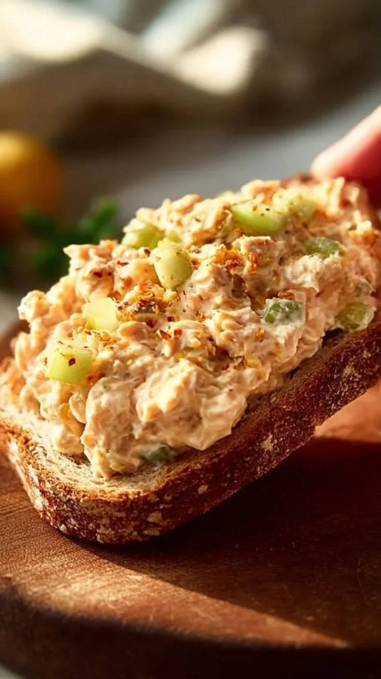 Buffalo Tuna Salad in a bowl with vibrant vegetables and dressing