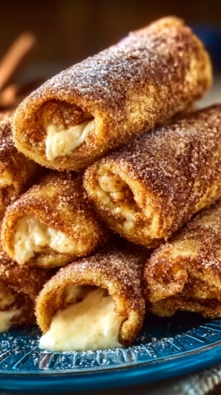 Cinnamon Sugar French Toast Roll-Ups drizzled with syrup on a plate