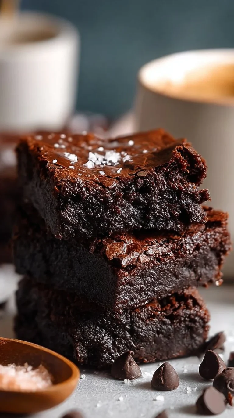 Delicious Greek Yogurt Brownies served on a plate with chocolate drizzle.