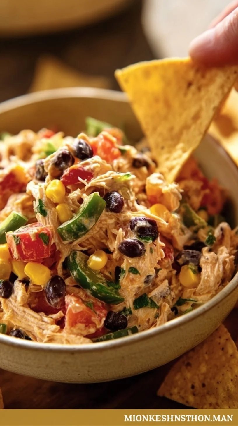 High-Protein Southwest Chicken Salad with fresh ingredients and vibrant colors