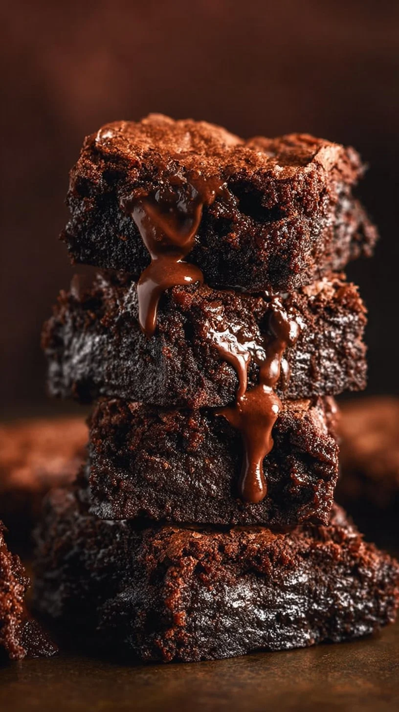 Delicious low calorie Greek yogurt brownies on a plate