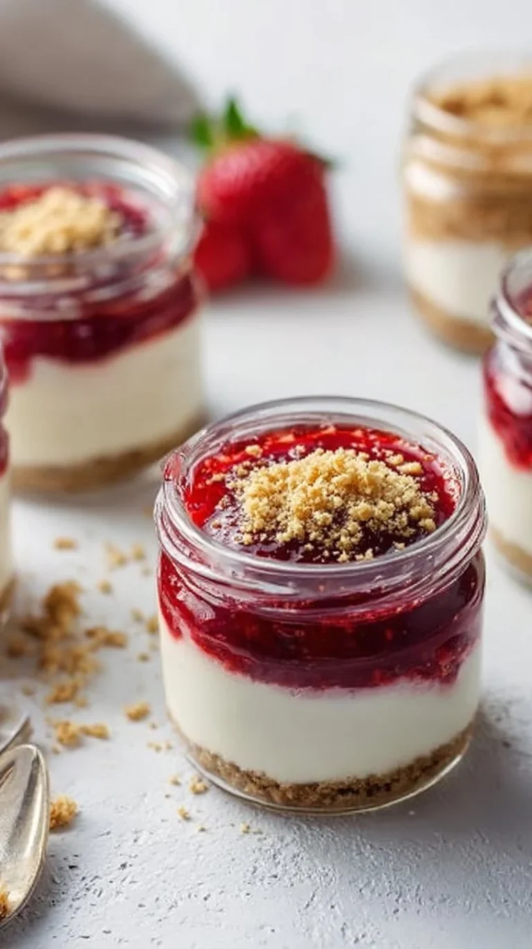Healthy no bake cheesecake in a jar recipe by Hannah Magee RD