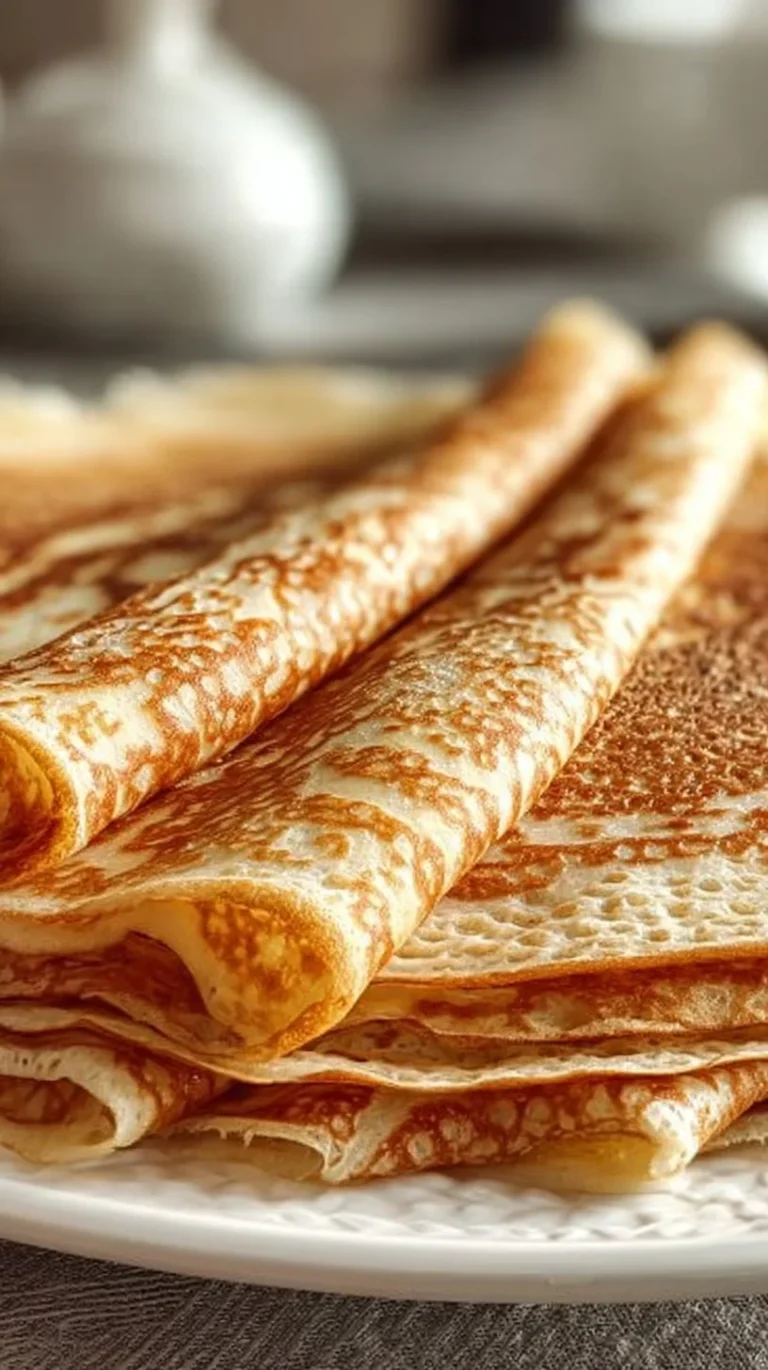 Delicious homemade oatmeal crepes served on a plate with fresh berries