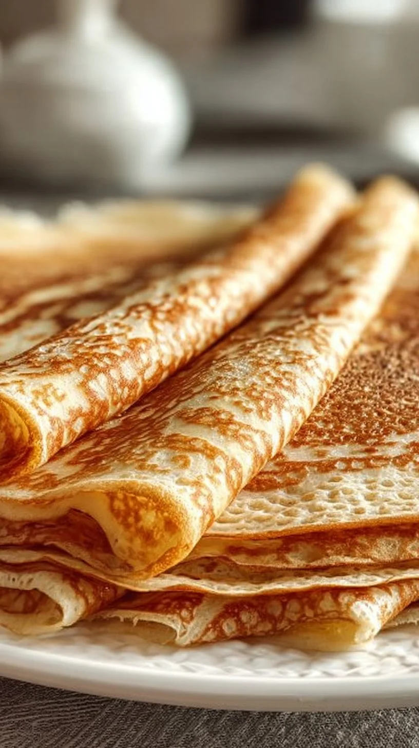 Delicious homemade oatmeal crepes served on a plate with fresh berries