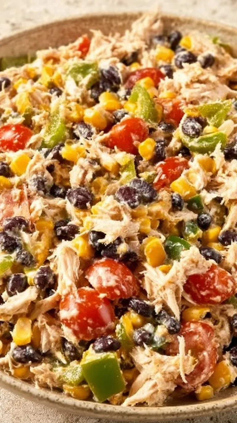 Quick Southwest Chicken Salad with colorful vegetables and grilled chicken