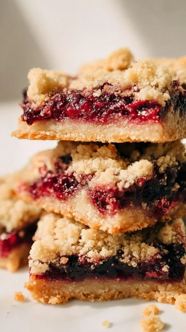 Delicious vegan berry crumble bars topped with a golden crumble, healthy dessert option