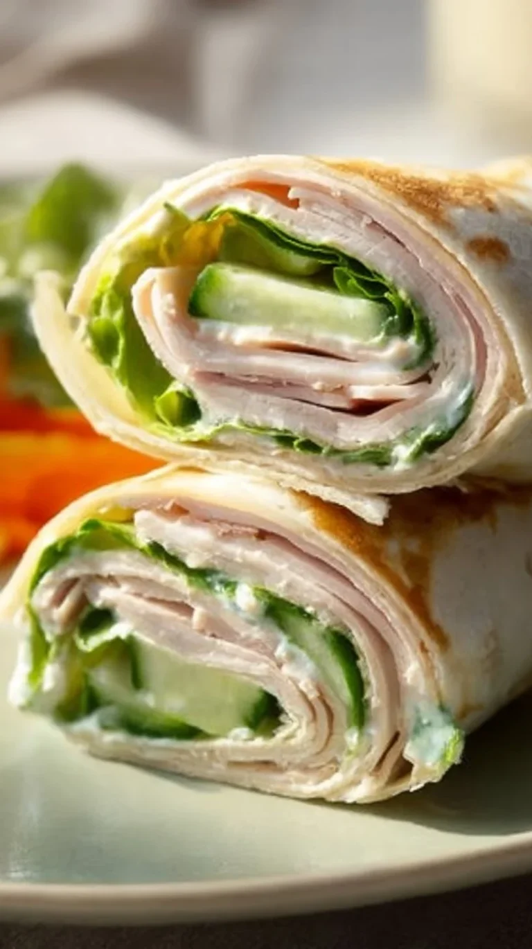 Healthy turkey wrap filled with fresh ingredients for a quick meal