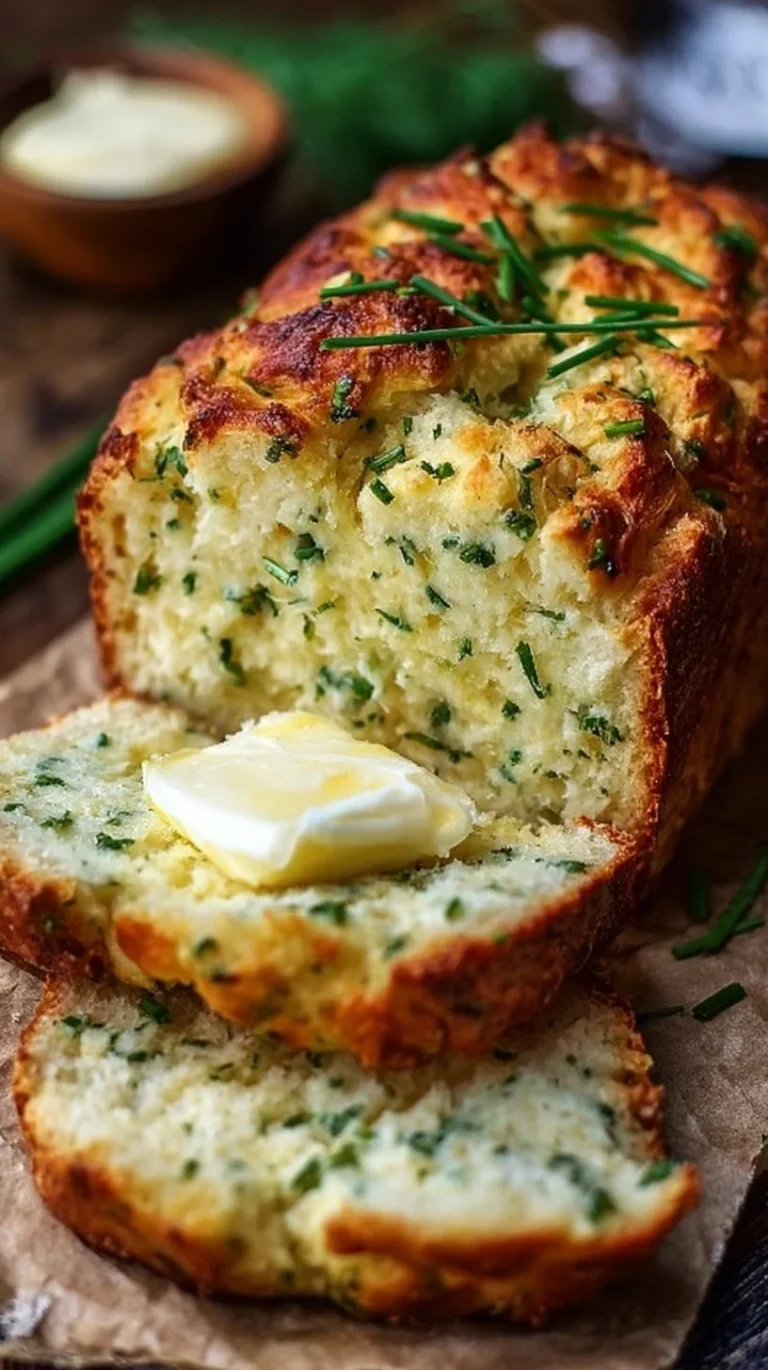 Sliced high-protein cottage cheese bread on a wooden cutting board.