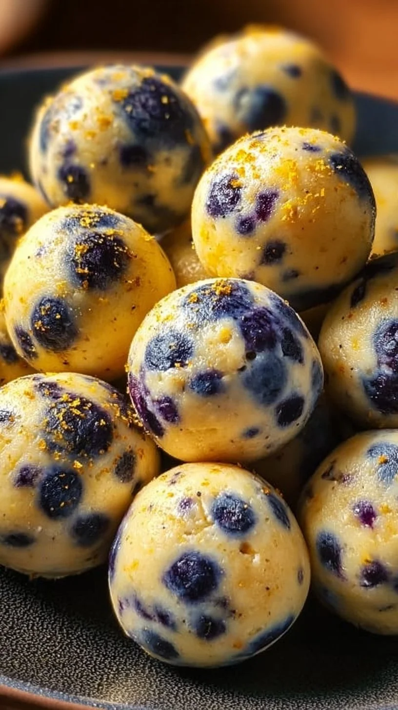 Lemon blueberry cottage cheese protein bites for a healthy snack