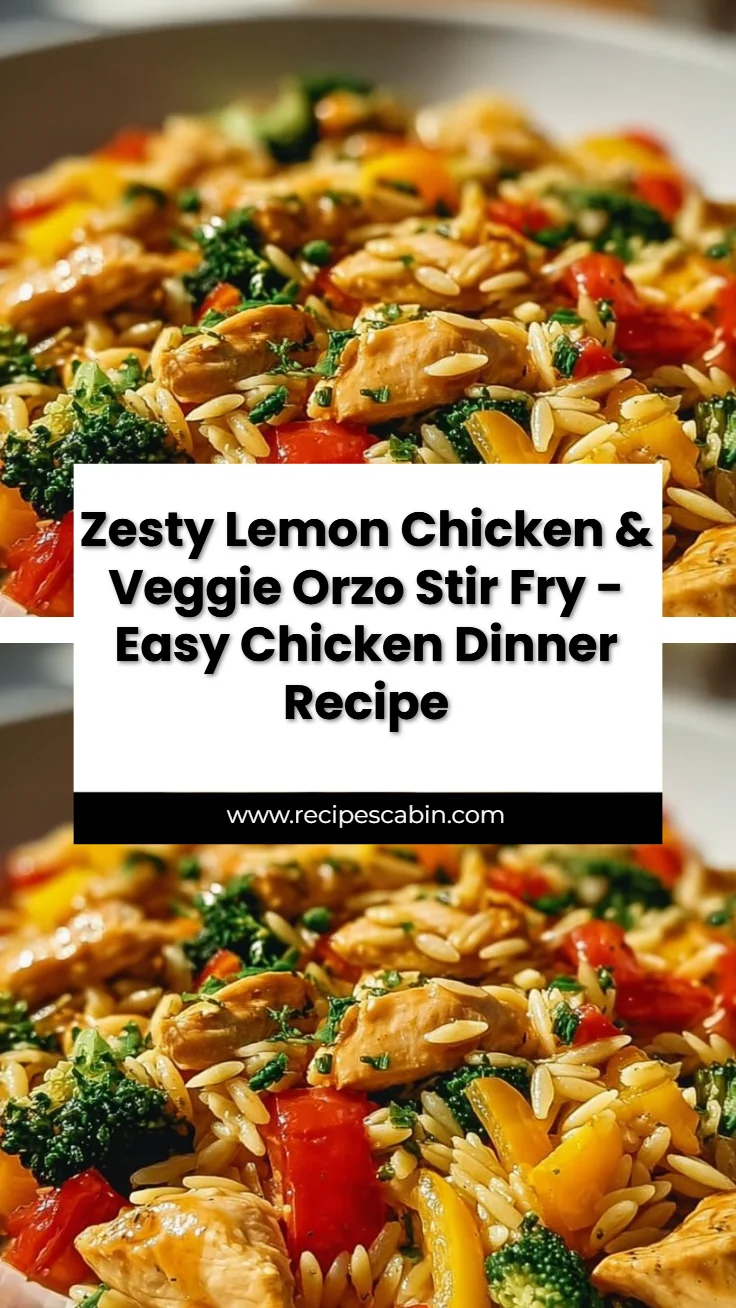 Lemon Chicken & Veggie Orzo Stir Fry