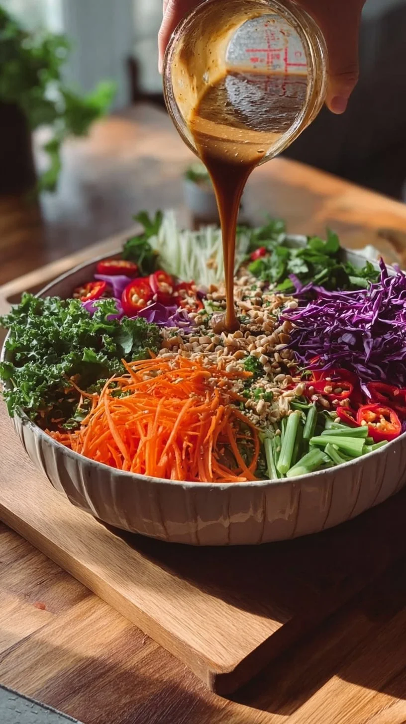 Colorful Spring Roll Salad with fresh vegetables and herbs