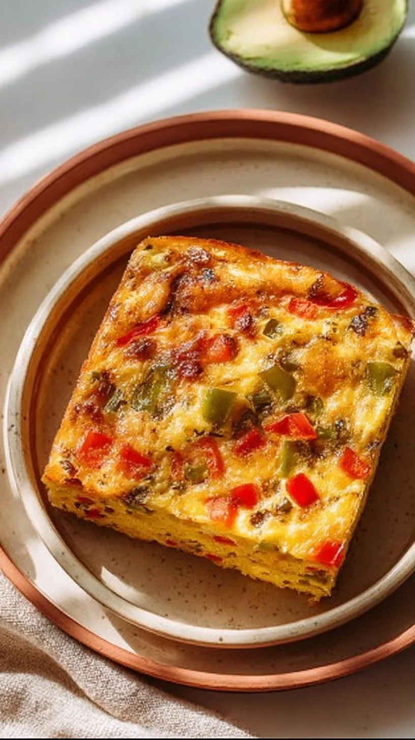 Delicious and healthy egg casserole bake prepared for breakfast