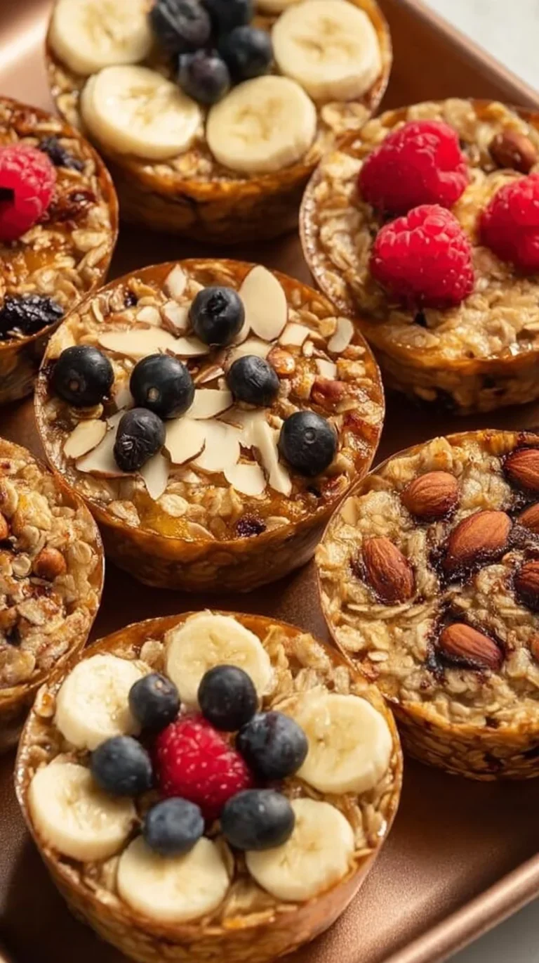 Delicious 4 ingredient oatmeal cups for a quick and healthy breakfast