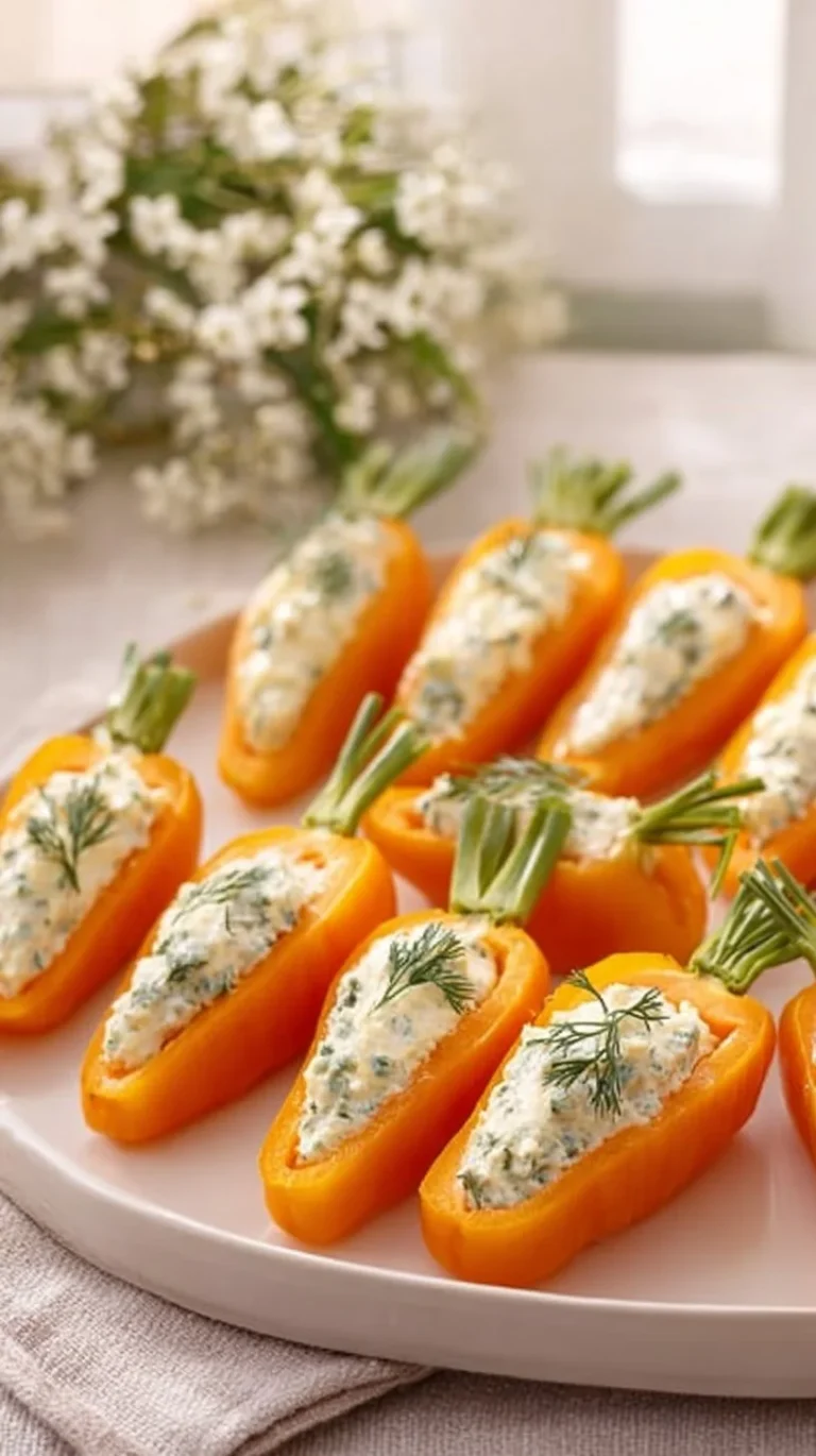 Mini carrot stuffed peppers filled with flavorful ingredients