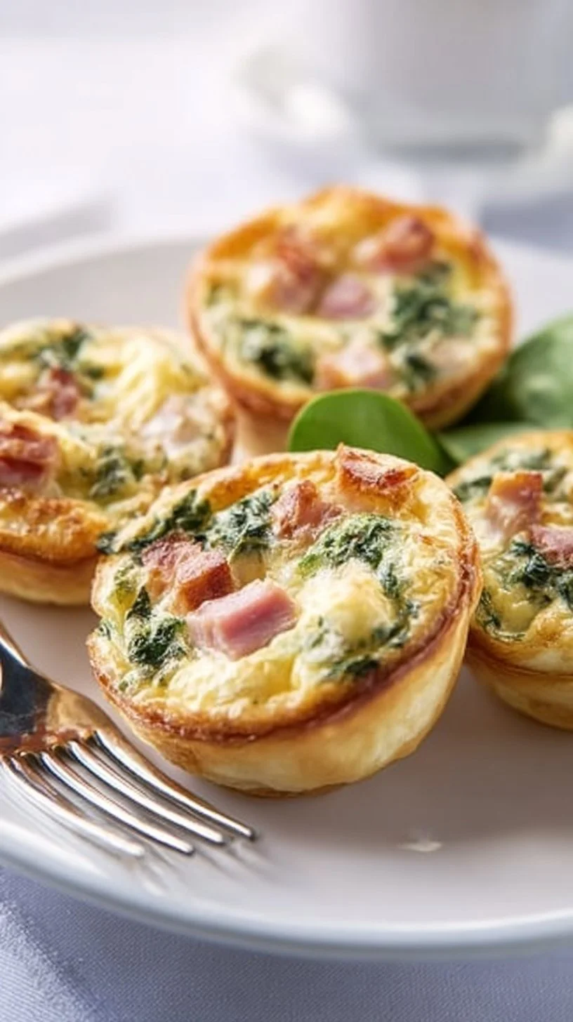 Muffin tin mini quiche filled with eggs and vegetables