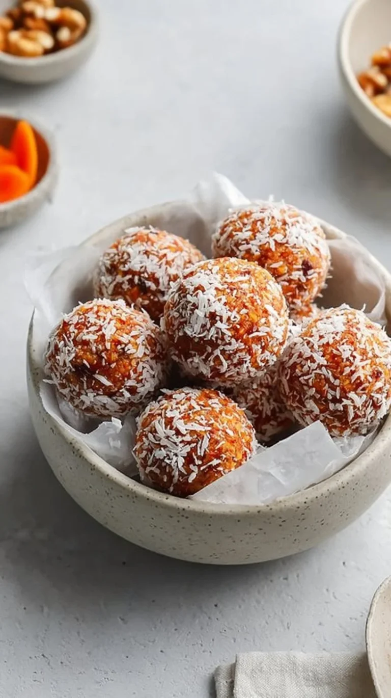 No Bake Carrot Cake Protein Balls on a plate, healthy snack option rich in flavor.